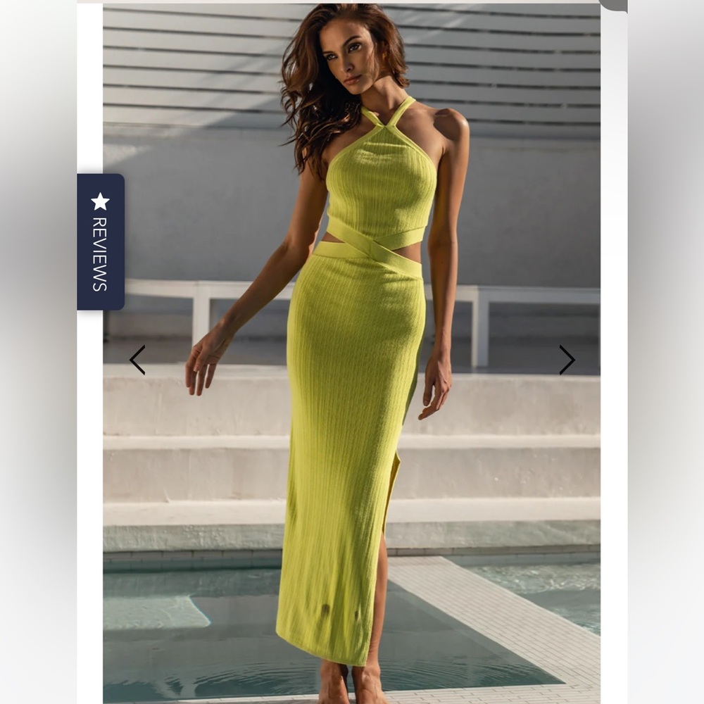 Fern Midi Dress - Lime (yllw the label Australian brand)